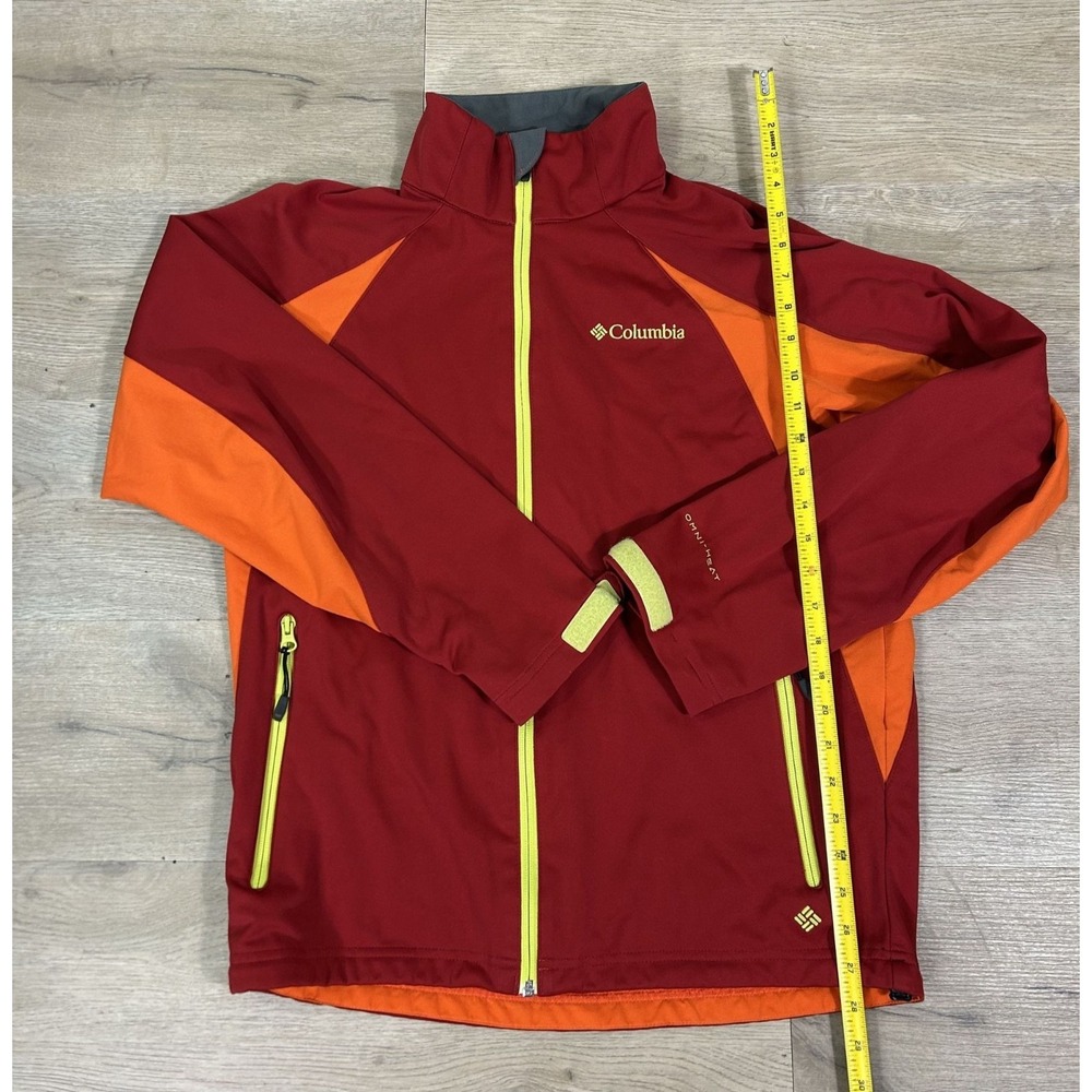 Columbia Omni-Shield Soft Shell Full Zip Red Orange Jacket Mens Size S
